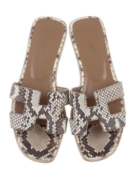 hermes sandals flat|hermes snakeskin sandals.